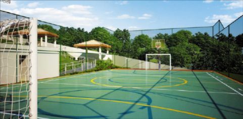 Prefeitura entrega quadra poliesportiva instala geomanta no Brongo